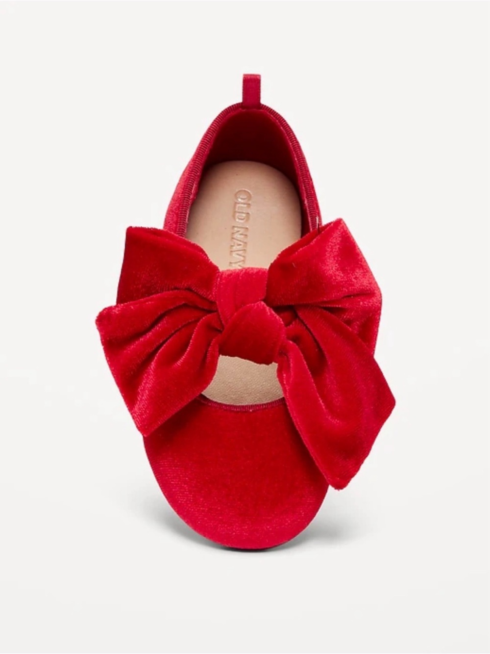 Old Navy Red Velvet Bow Flats for Kids